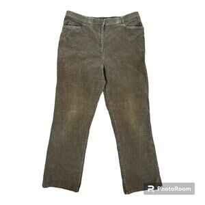 Women's Orvis Corduroy Pants 14 Camel Tan Flare Cotton Spandex